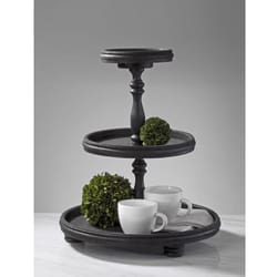 Tripar Black Wood Traditional 3 Tier Server 18.25 in. D 1 pk