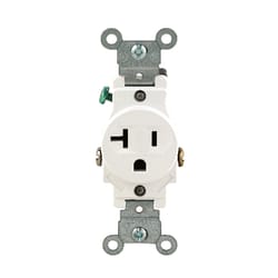 Leviton  20 amps 125 volt White  Outlet  5-20R  1 pk 