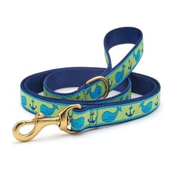 Up Country Blue/Yellow Whale Nylon Dog Leash