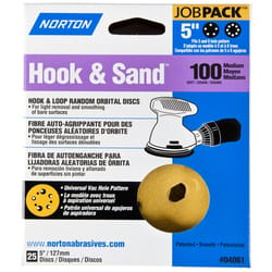 Norton Hook & Sand 5 in. Aluminum Oxide Hook and Loop A290 Sanding Disc 100 Grit Medium 25 pk