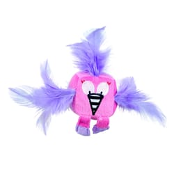 Boss Pet Pet Park Blvd Pink/Purple Plush Feathered Flamingo Cat Toy 1 pk