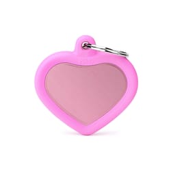 MyFamily Hushtag Pink Heart Aluminum Dog Pet Tags Medium