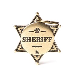 MyFamily Bronx Gold Sheriff Badge Metal Dog Pet Tags Medium