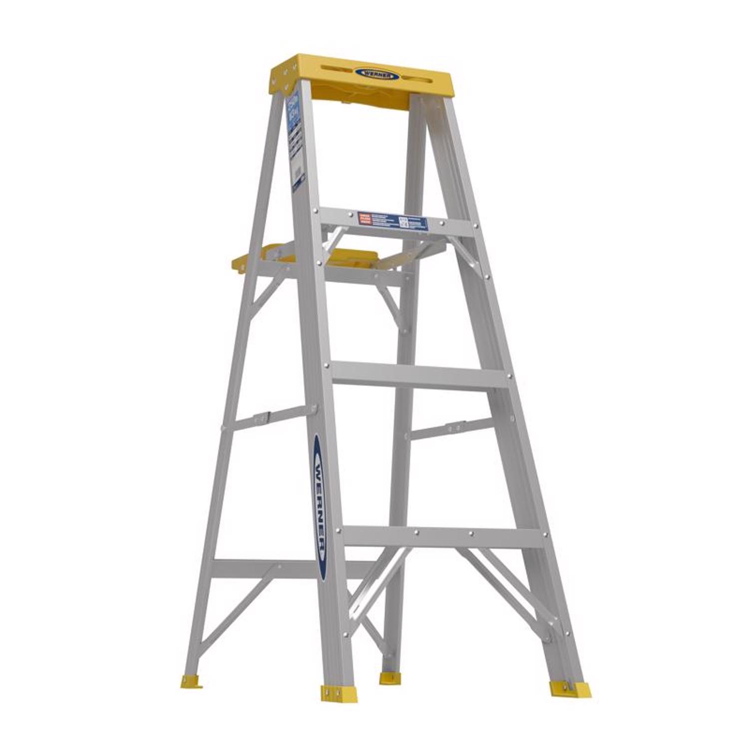 Werner 4 ft. H Aluminum Step Ladder Type I 250 lb. capacity Uae Electronic uaeelectronic.com