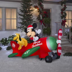 Gemmy Animated Christmas Inflatable Mickey Mouse and Pluto in Airplane 54 in. Inflatable