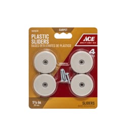 Ace Off-White 1-1/2 in. Screw-On Plastic Slide Glide 4 pk