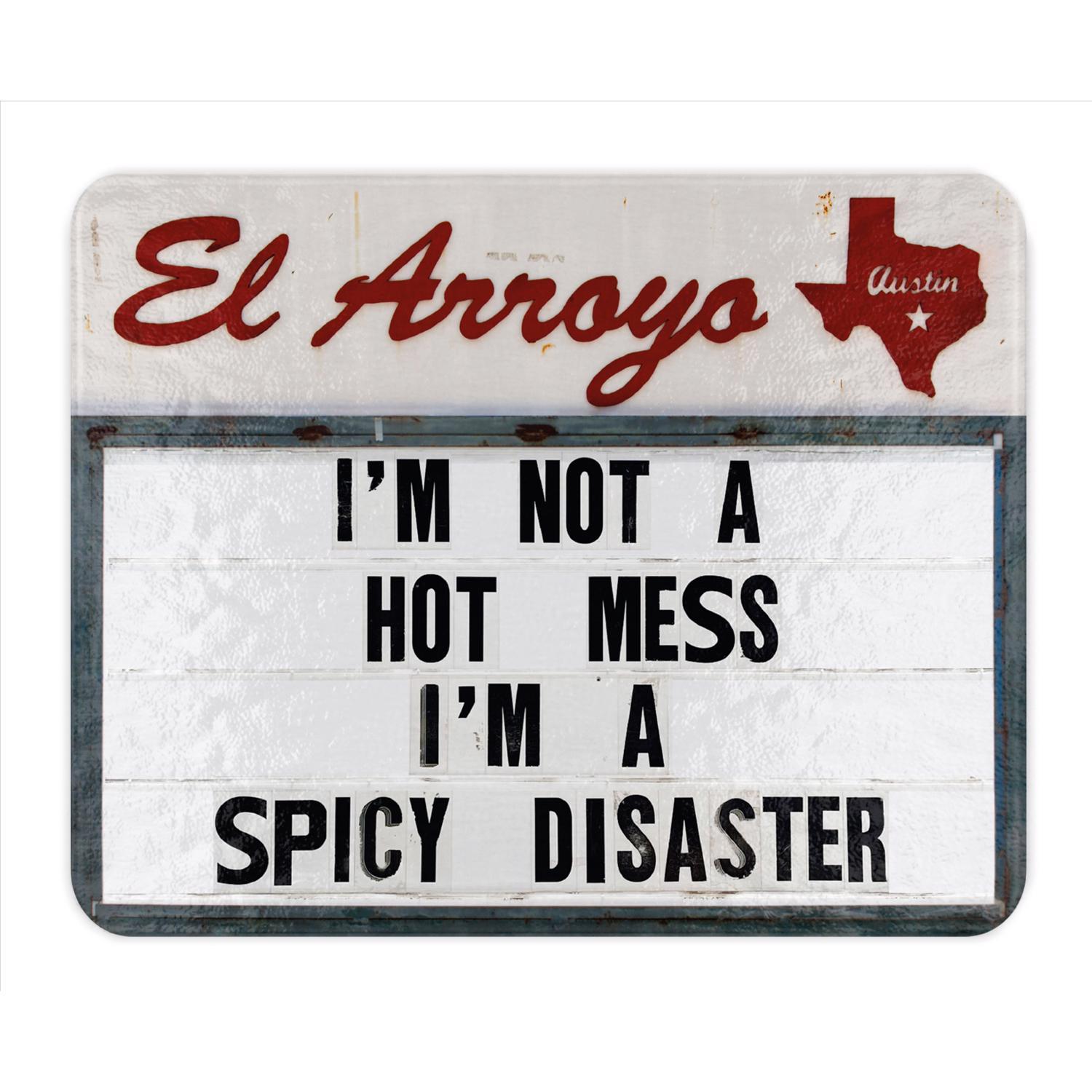 El Arroyo 15 in. L X 12 in. W X 1 in. Glass Spicy Disaster Cutting Board Sansujyuku sansujyuku.com