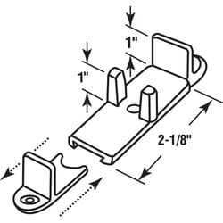 Prime-Line 1.38 in. D X 2-1/8 in. L Matte Tan Plastic Adjustable Floor Guide 2 pc