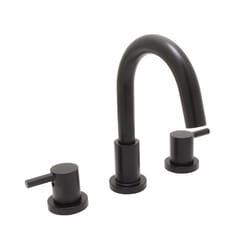 Huntington Brass Euro Matte Black Widespread Bathroom Sink Faucet 8 in.