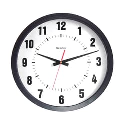 Westclox 14 in. L X 12 in. W Indoor Analog Wall Clock Plastic Black/White