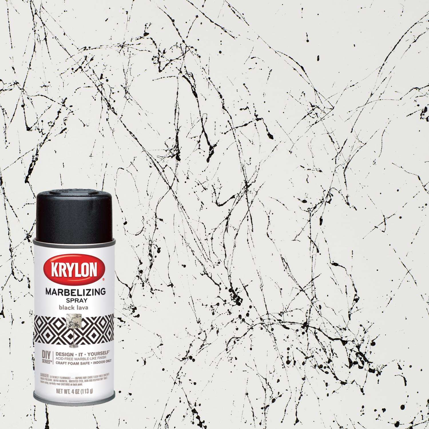 Krylon Marbelizing Black Lava Marble Effect Spray Paint 4 oz Ace Hardware
