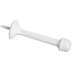 National Hardware 3.5 in. L Zinc w/Rubber Tip White Rigid Door Stop Mounts to wall 1 in.