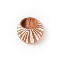 Matr Boomie Vasanta 6 in. D Terracotta Moon Wall Planter Brown/White