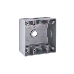 Bell Old Work 30.2 cu in Square Aluminum 2 gang Weatherproof Box Gray