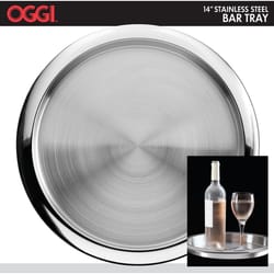 OGGI Silver Stainless Steel Deep Lip Tray