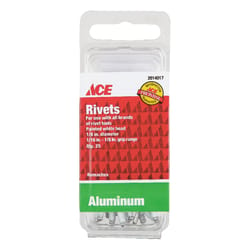 Ace 1/8 in. D X 1/8 in. Aluminum Rivets White 25 pk