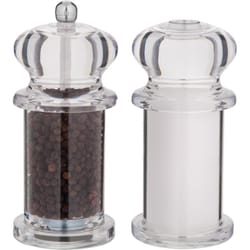 Trudeau Clear Plastic Salt Shaker and Pepper Mills