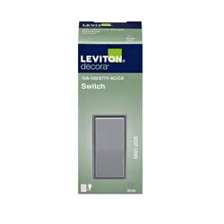 Leviton Decora 15 amps Single Pole Rocker AC Quiet Switch Gray 1 pk