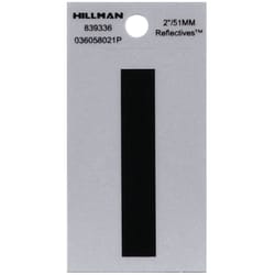 Hillman 2 in. Reflective Black Vinyl  Self-Adhesive Letter I 1 pc