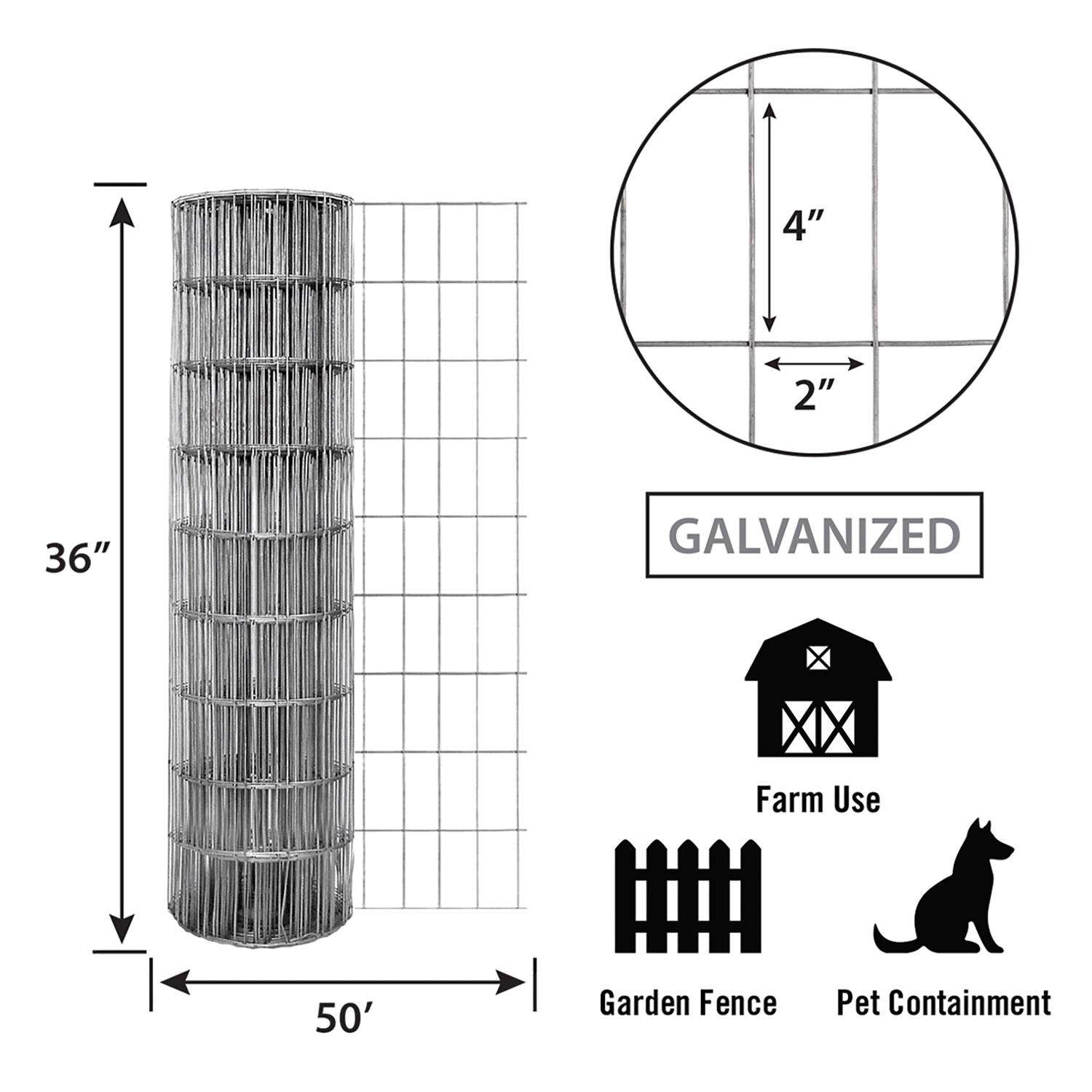 Garden Craft 36 in. H X 50 ft. L Steel Garden Fence Silver Garden Craft 36 in. H X 50 ft. L Steel Garden Fence Silver