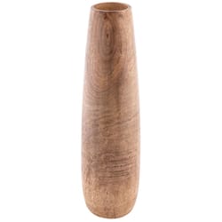 Karma 13 in. H Natural Wood Vase