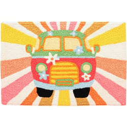 Jellybean 30 in. W X 20 in. L Multicolored Peace Love Bug Polyester Accent Rug