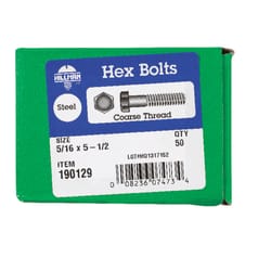 HILLMAN 5/16 in. D X 5-1/2 in. L Zinc Plated Steel Hex Bolt 50 pk