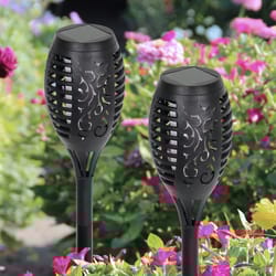 Exhart WindyWing Black Plastic 20 in. H X 3 in. L X 3 in. W Dancing Flame Torch Outdoor Garden Stake
