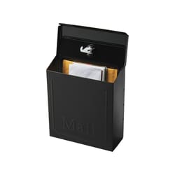 Gibraltar Mailboxes Townhouse Classic Galvanized Steel Wall Mount Black Mailbox
