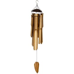 Woodstock Chimes Brown Bamboo 25 in. Half Coconut Wind Chime