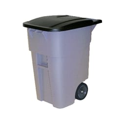 Rubbermaid Brute 50 gal Gray Plastic Wheeled Garbage Can Lid Included