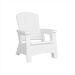 Suncast White Resin Frame Adirondack Chair with Storage