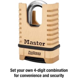 Master Lock 1177 ProSeries 6.56 in. H X 2-1/4 in. W Brass 4-Digit Combination Hidden Shackle Padlock