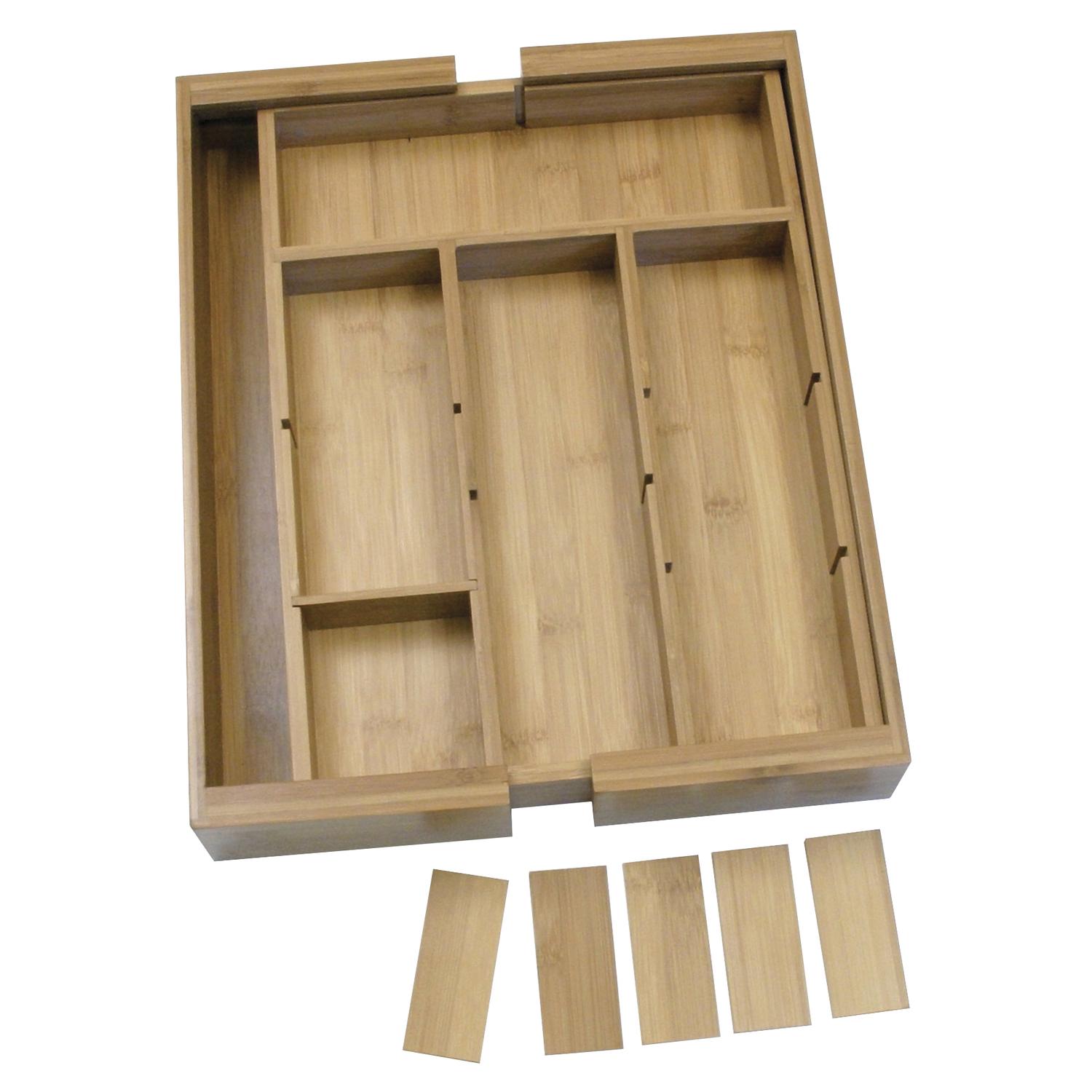 Lipper International 2.63 in. H X 11 in. W X 15 in. D Bamboo Adjustable Storage Tray Organizer - Thumbnail 5