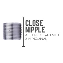 STZ Industries 2 in. MIP each X 2 in. D MIP Black Steel Close Nipple