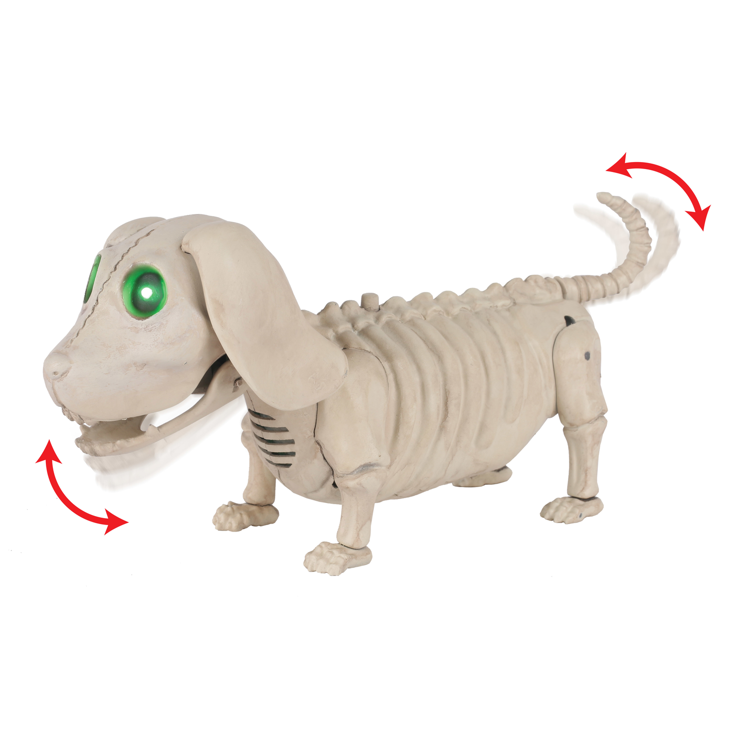 Photos - Other interior and decor Seasons Green 3.5 in. Prelit Animated Wiener Dog Skeleton Halloween Decor