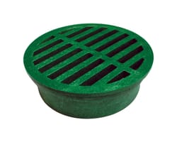 NDS 4 in. Green Round Polyethylene Drain Grate