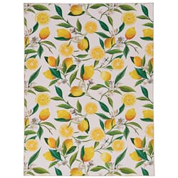 Linon Home Decor Trella 3 ft. W X 5 ft. L Yellow Lemon Branch Polyester Accent Rug