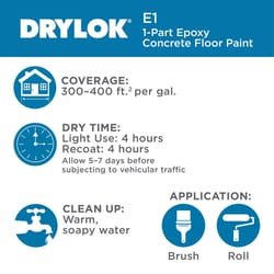 Drylok E1 Semi-Gloss Tint Base Acrylic Epoxy Blend Epoxy Floor Paint 1 gal