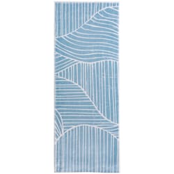 Cozy Living 21 in. W X 54 in. L Blue/White Dunes Polyester Accent Rug