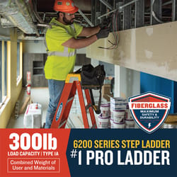 Werner 7300S 12-ft Fiberglass Type 1AA-375-lb Load Capacity Step Ladder