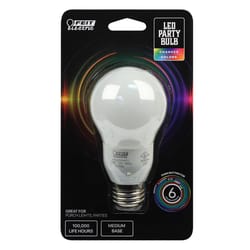 Feit A19 E26 (Medium) Party Bulb Color Changing 25 Watt Equivalence 1 pk