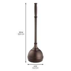 iDesign Kent Toilet Plunger with Holder 5.96 in. D