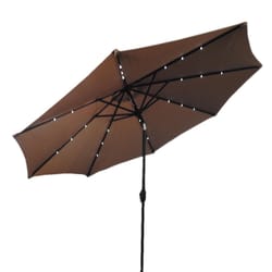 Hiland 118.2 in. Tiltable Tan Solar Market Umbrella