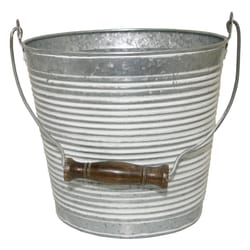 Robert Allen 9 in. H X 10 in. W Metal Planter Whitewash