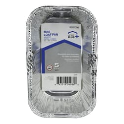 Home Plus Durable Foil 3-3/16 in. W X 5-5/8 in. L Mini Loaf Pan Silver 5 pk