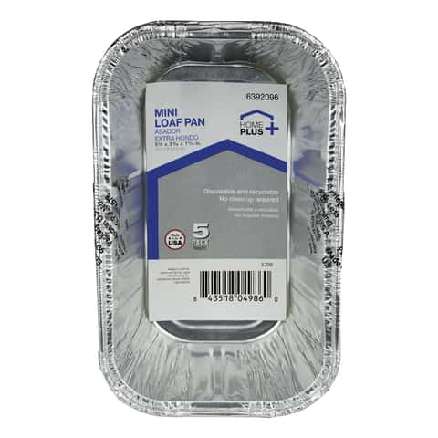 Home Plus D50050 Durable Foil 3-3/16 in. W x 5-5/8 in. L Mini Loaf Pan