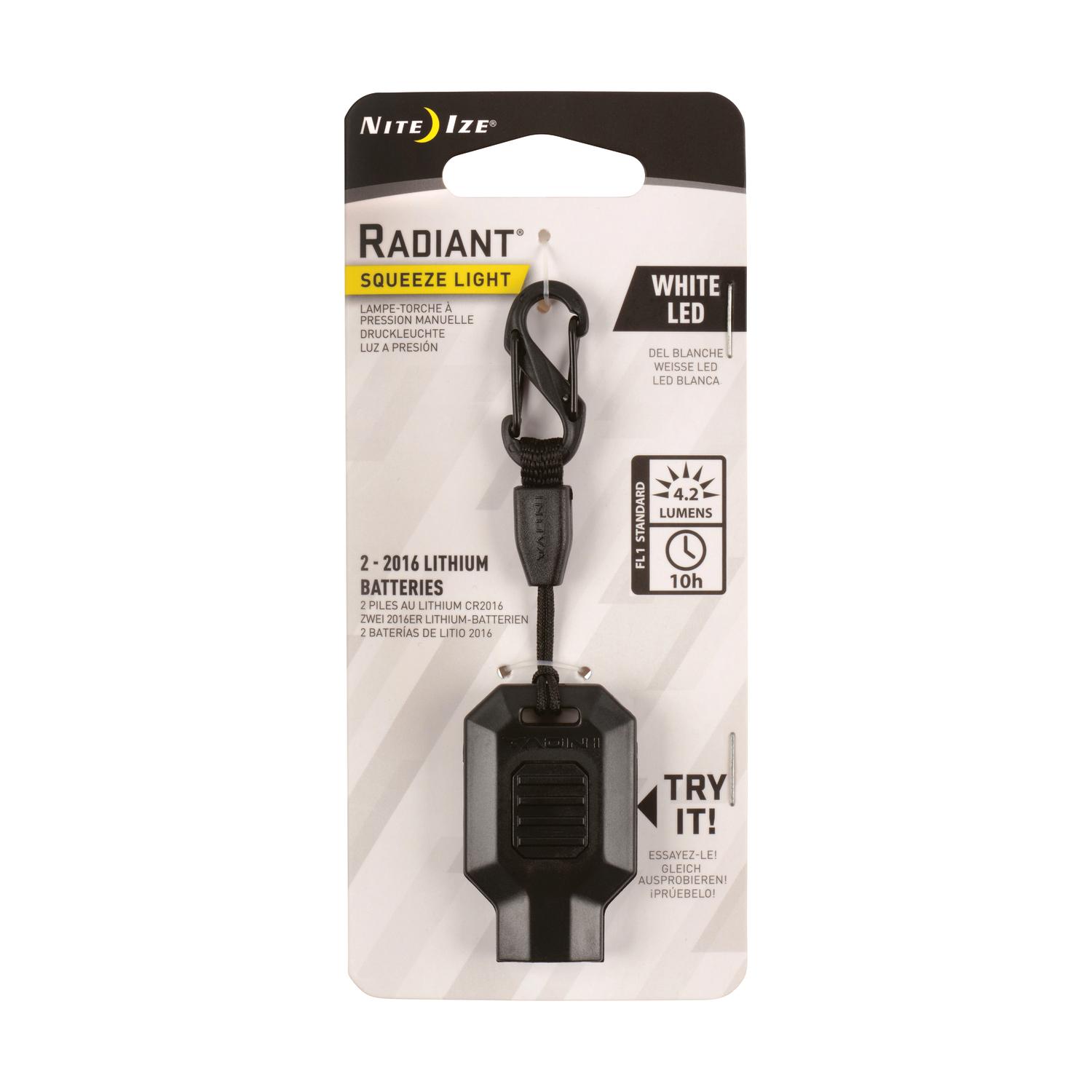 Nite Ize INOVA 4.2 lm Black LED Squeeze Light CR2016 Battery