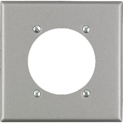Leviton Silver 2 gang Stainless Steel Single Outlet Wall Plate 1 pk