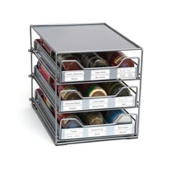 Lipper International Silver Steel Bottle Spice and Vitamin Organizer